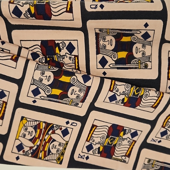 King and Queen playing face cards deck solitare leggings LuLaRoe OS NWOT - Picture 2 of 7